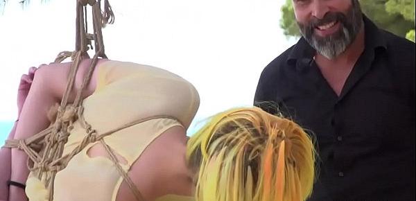  Yellow hair slut anal fucked outdoor